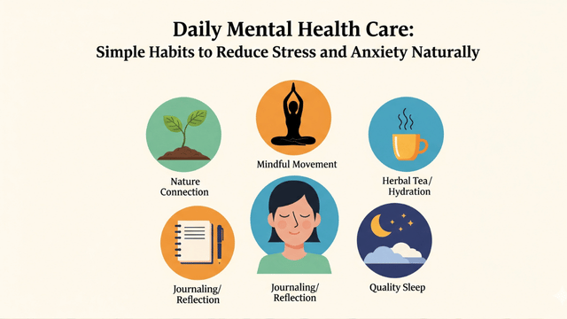 Read more about the article Daily Mental Health Care: Simple Habits to Reduce Stress and Anxiety Naturally